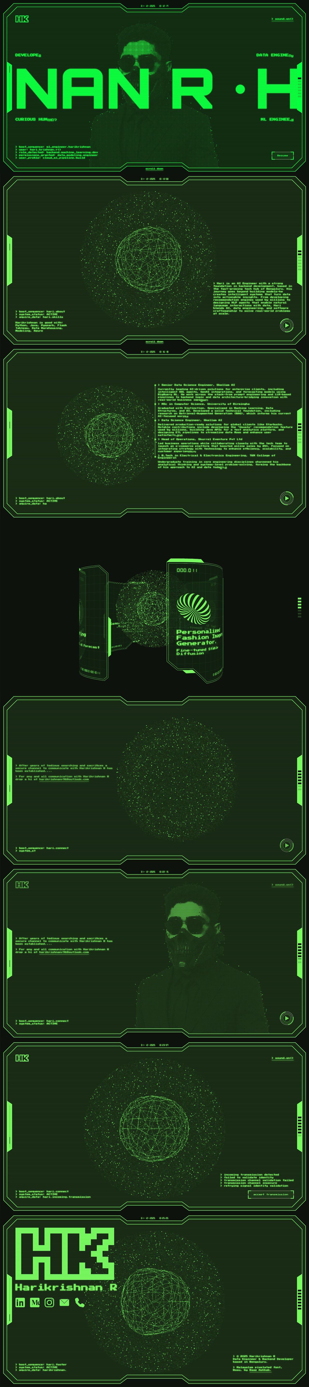 HariKrishnan R Website Screenshot