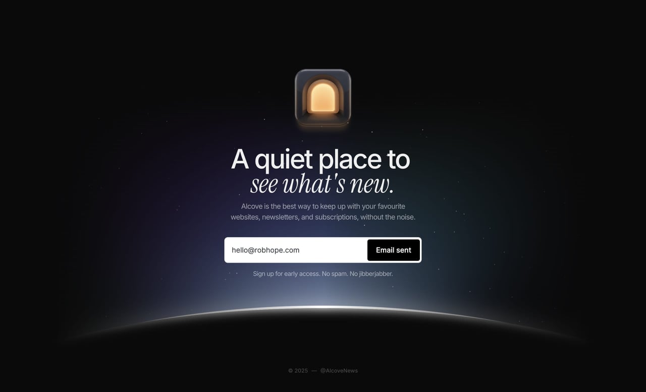 Alcove Website Screenshot