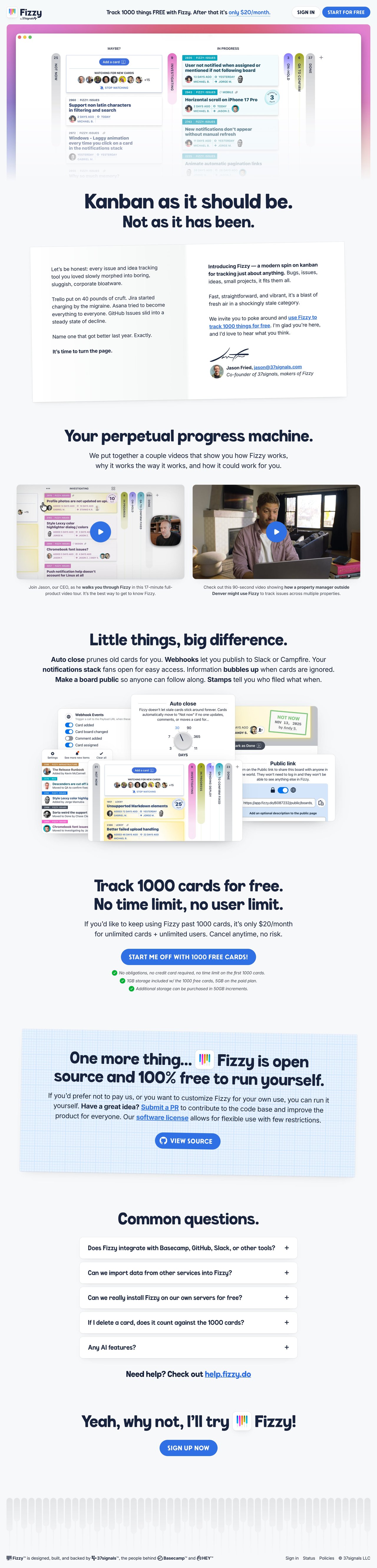 Fizzy Website Screenshot