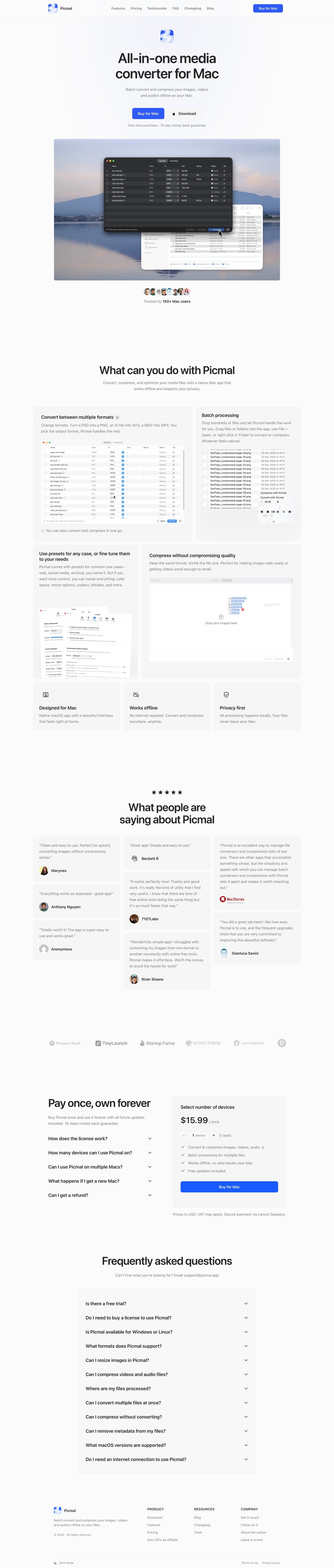 Picmal Website Screenshot