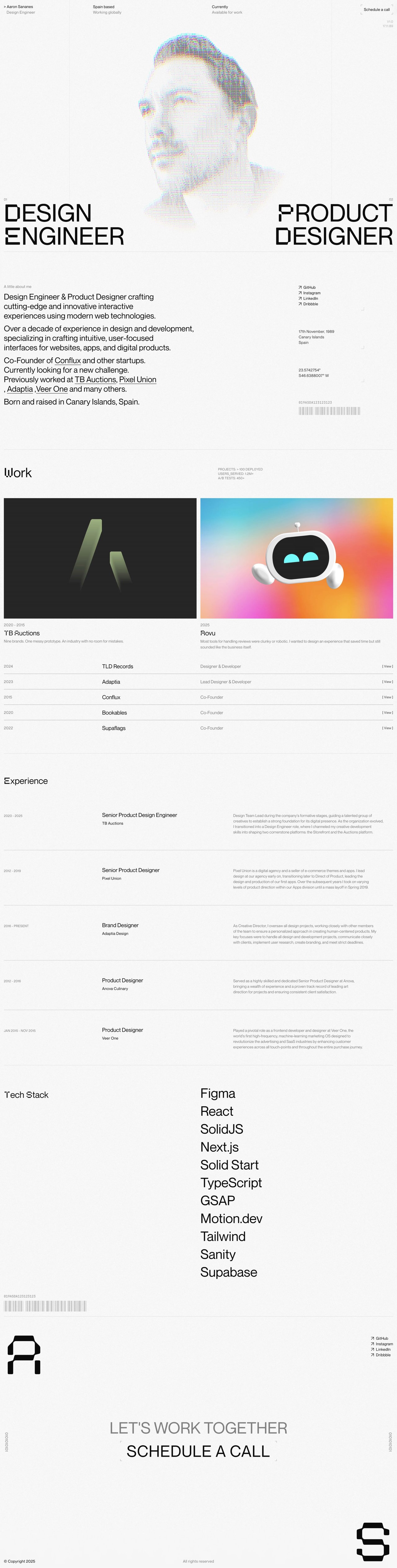 Aaron Sananes Website Screenshot