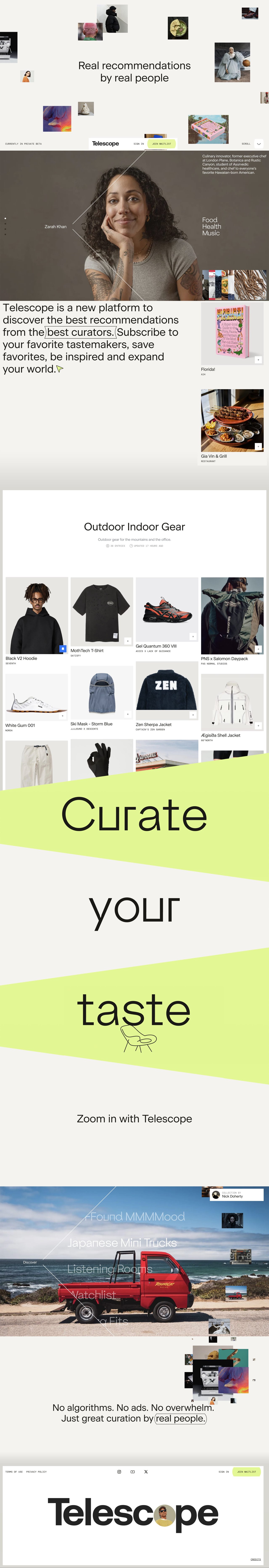 Telescope Website Screenshot