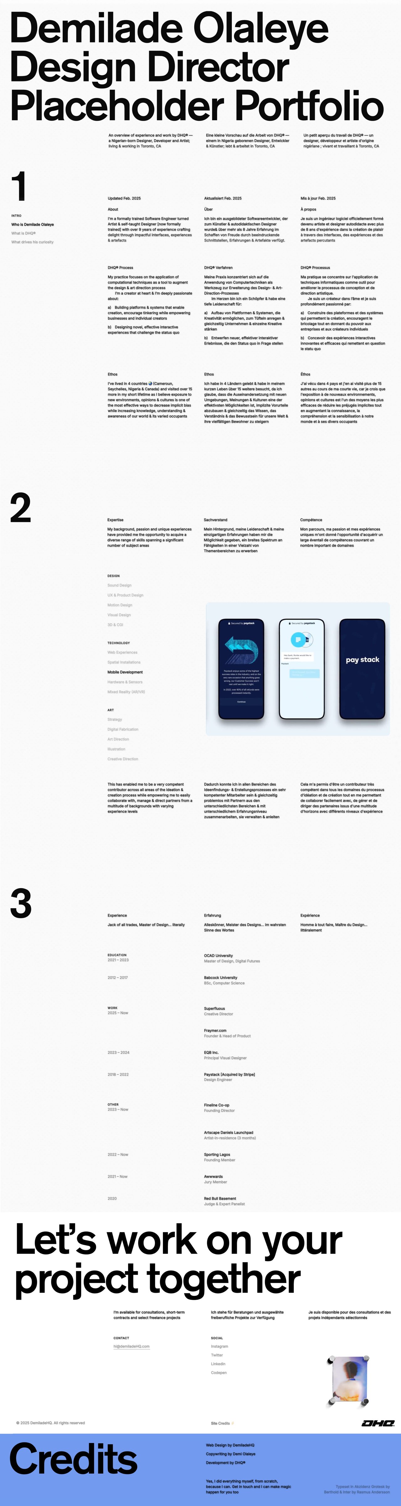 Demilade Olaleye Website Screenshot