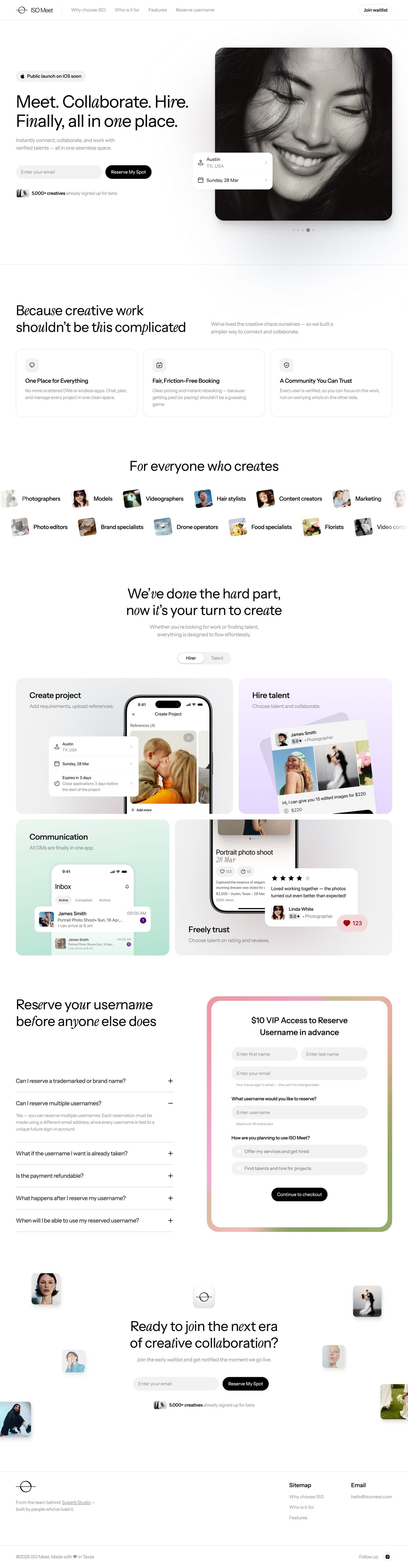 ISO Meet Website Screenshot