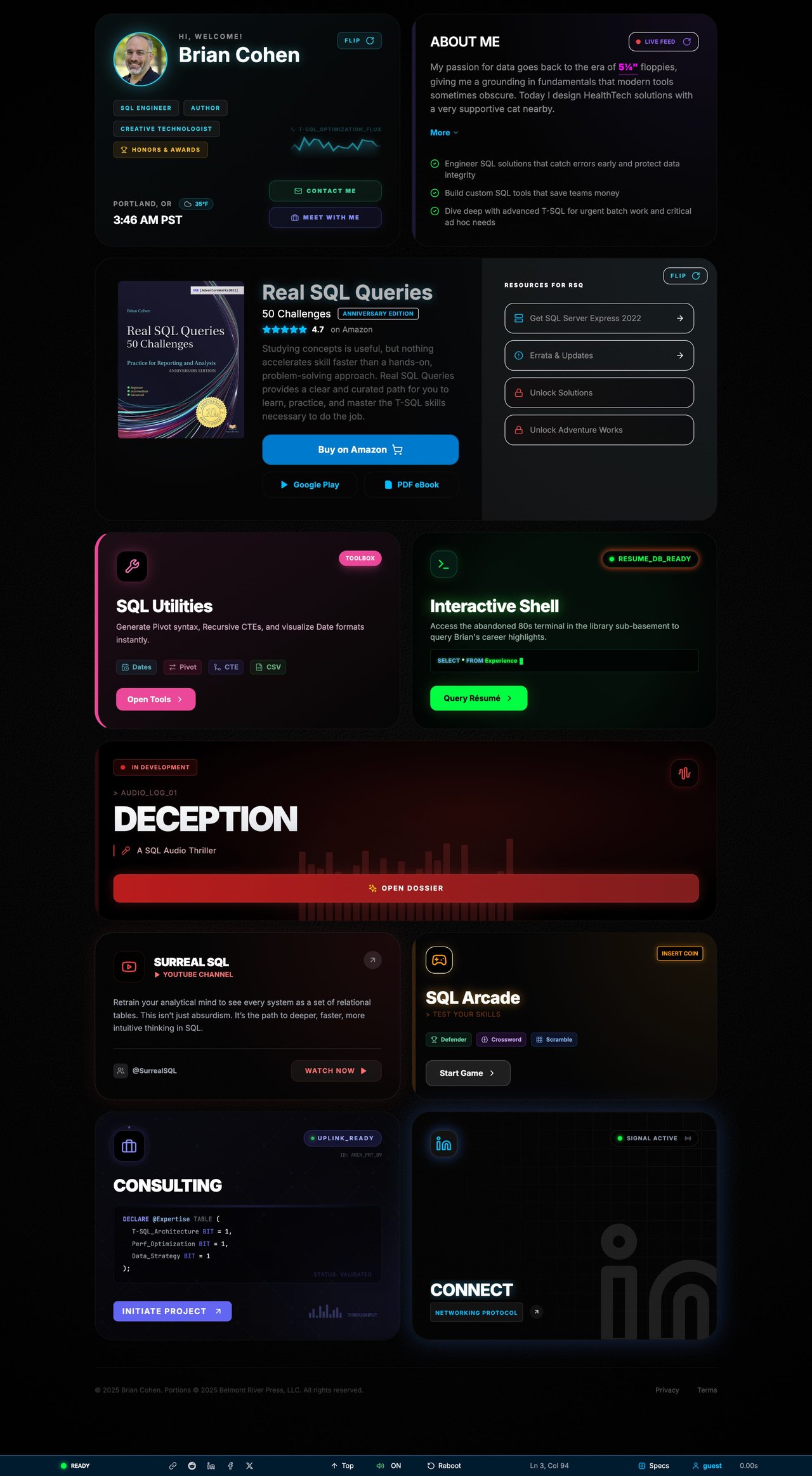 Brian Cohen Website Screenshot