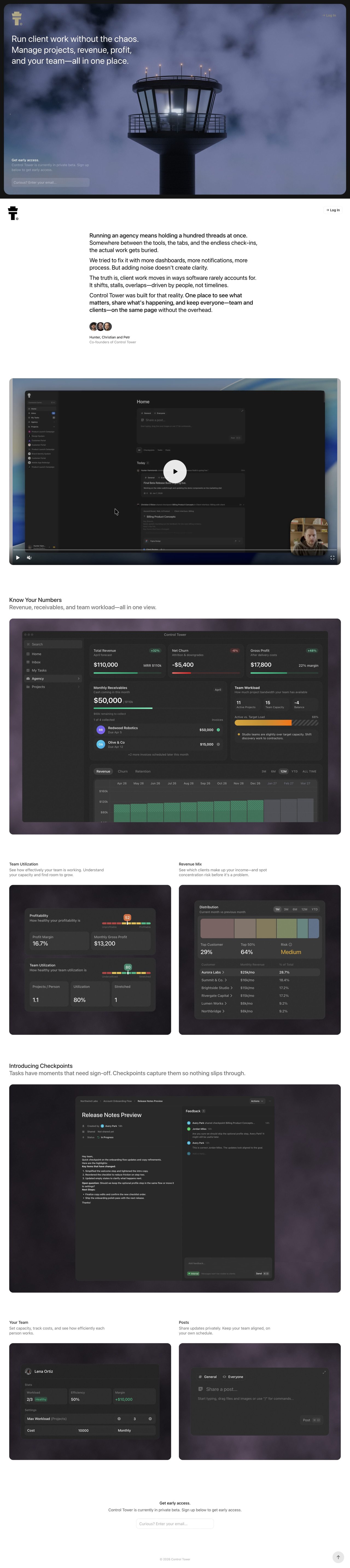 Control Tower Website Screenshot