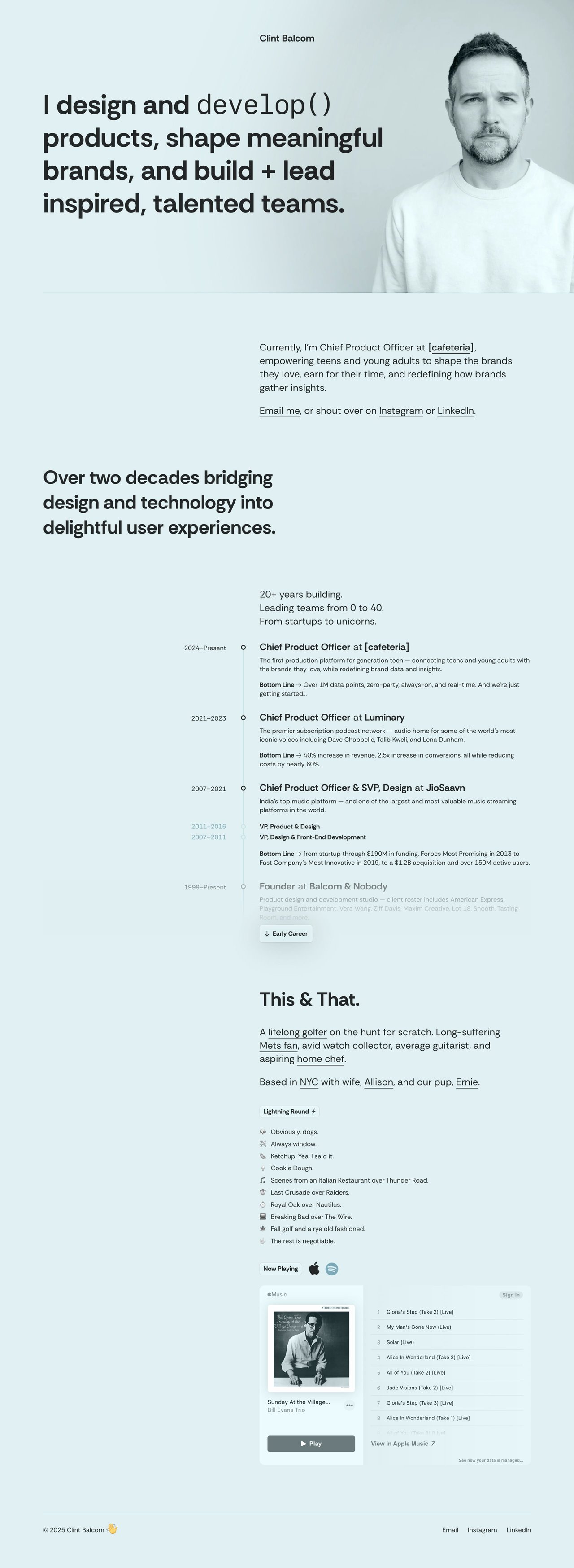 Clint Balcom Website Screenshot