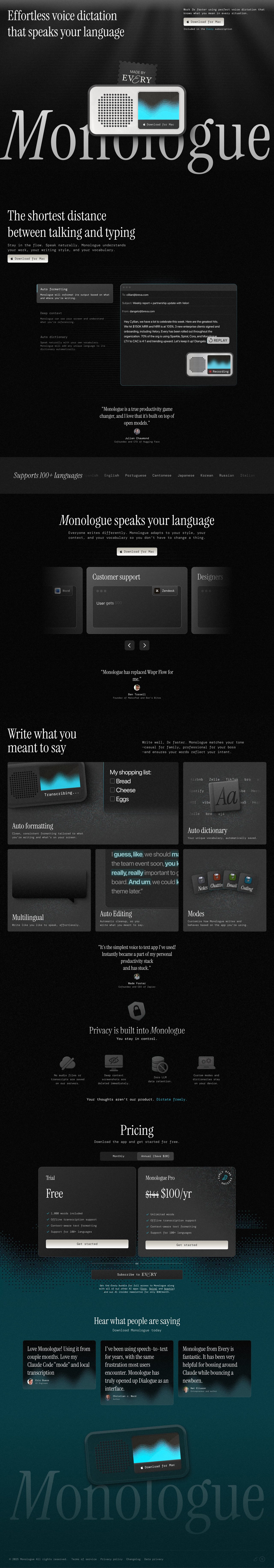 Monologue Website Screenshot