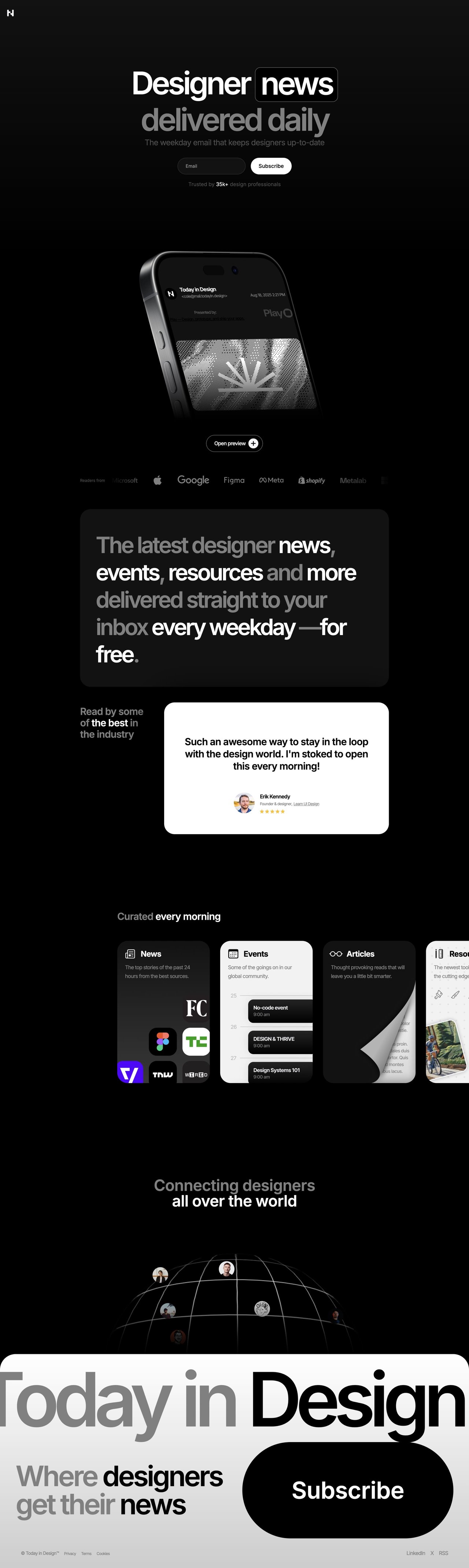 Today in Design Website Screenshot