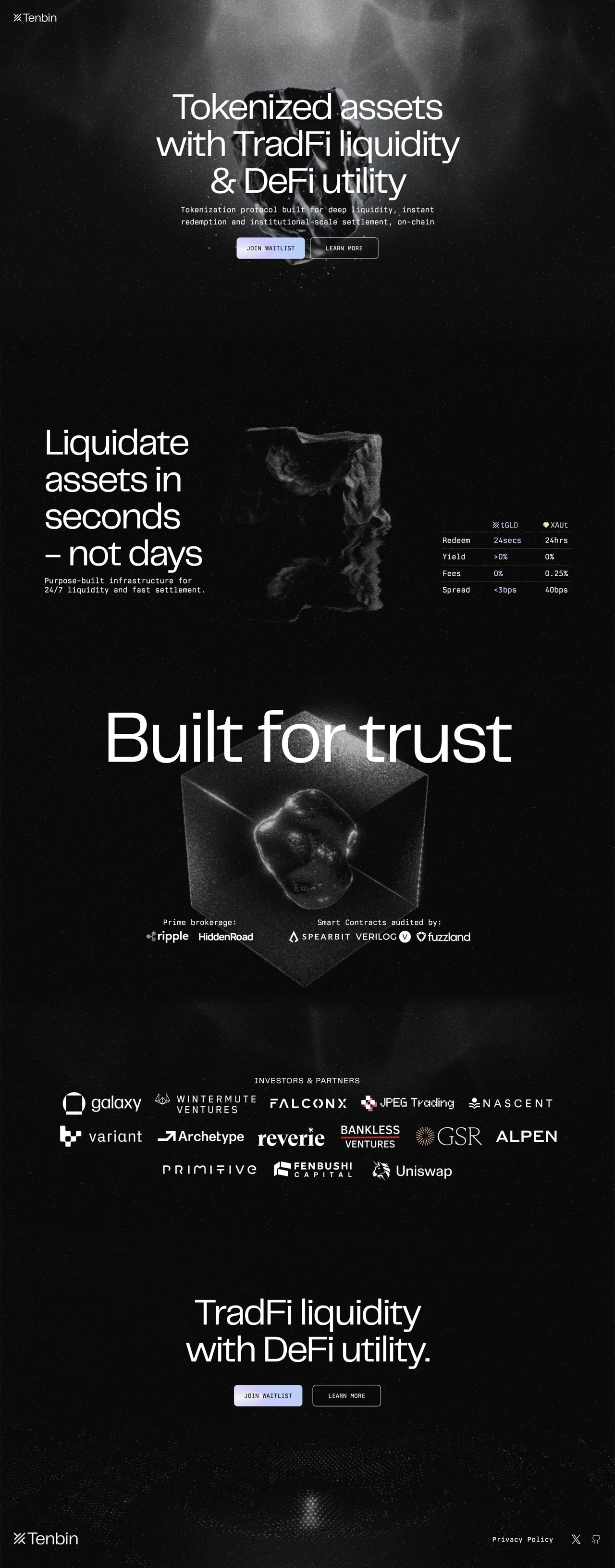 Tenbin Labs Website Screenshot