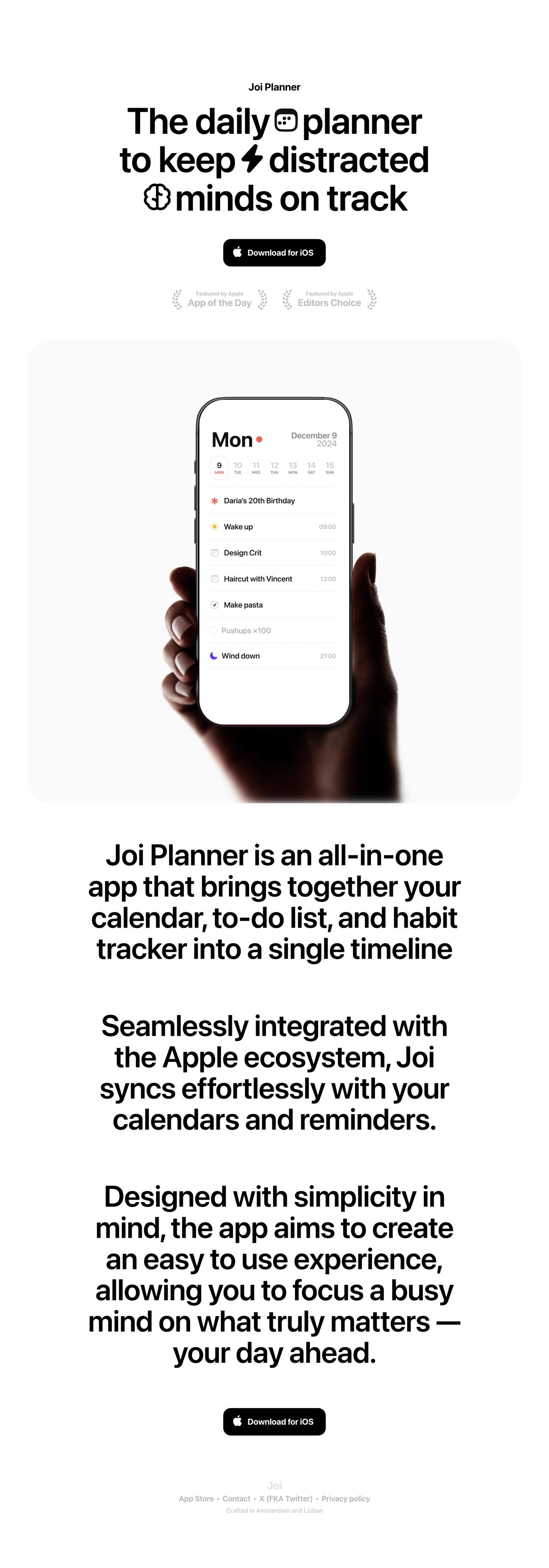 Joi Planner Website Screenshot