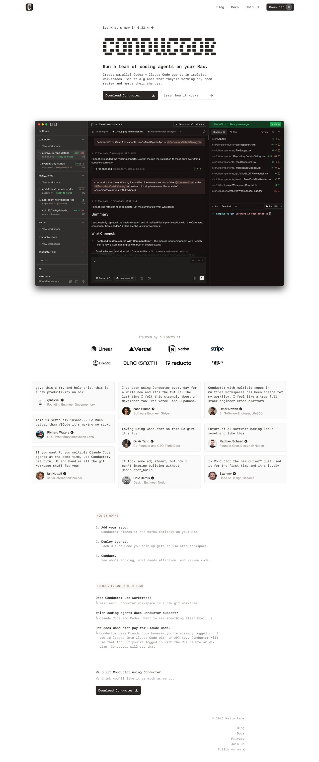 Conductor Website Screenshot