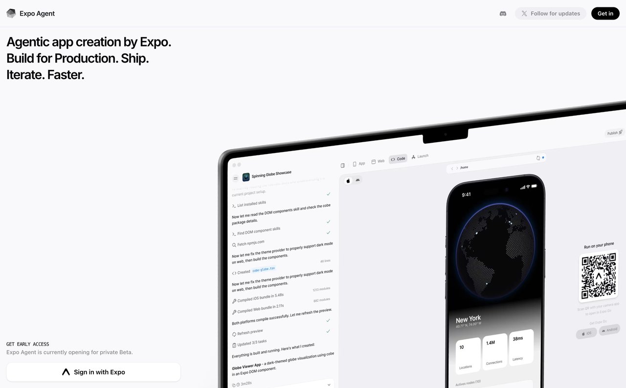 Expo Agent Website Screenshot