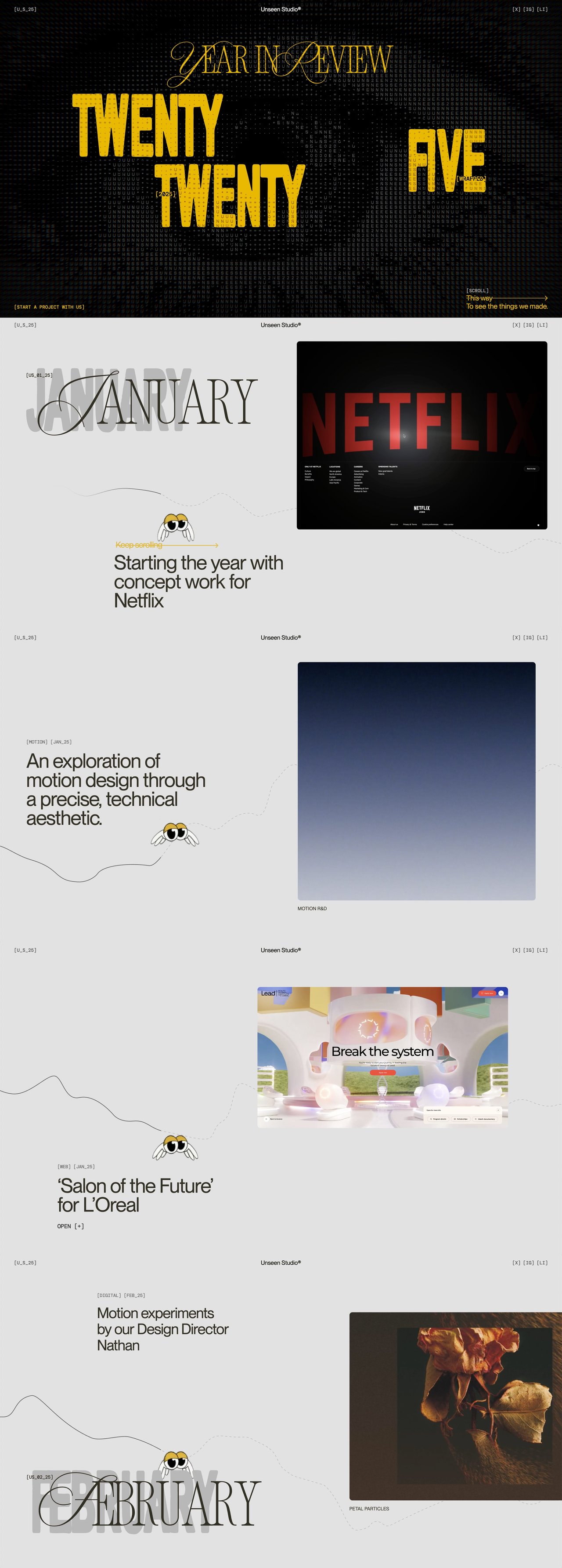 Unseen Studio 2025 Website Screenshot