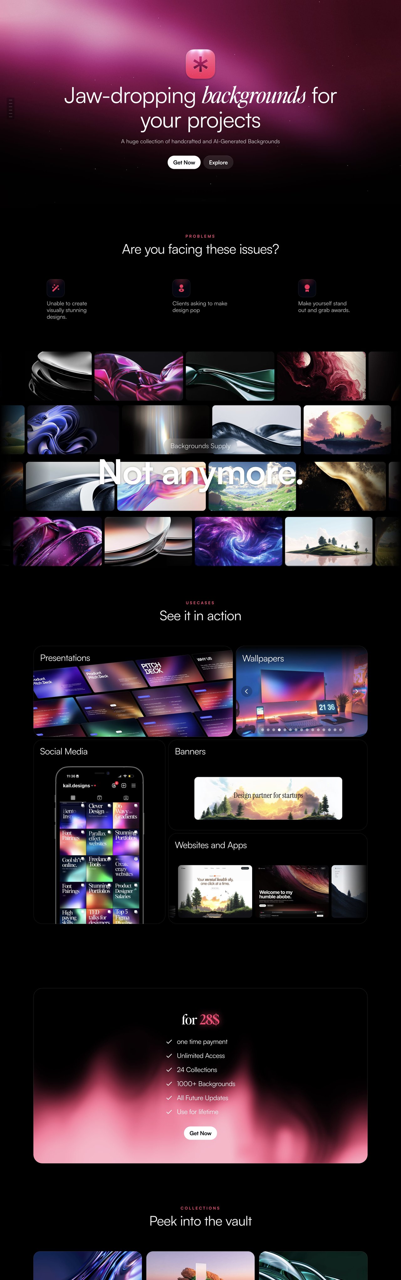 Backgrounds Supply Website Screenshot