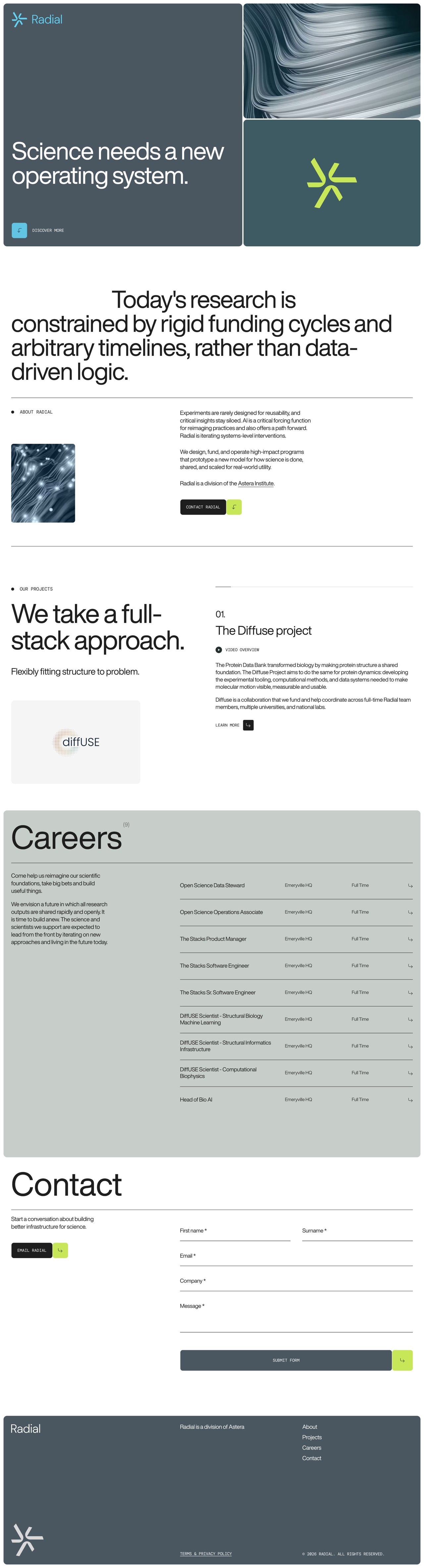 Radial Website Screenshot