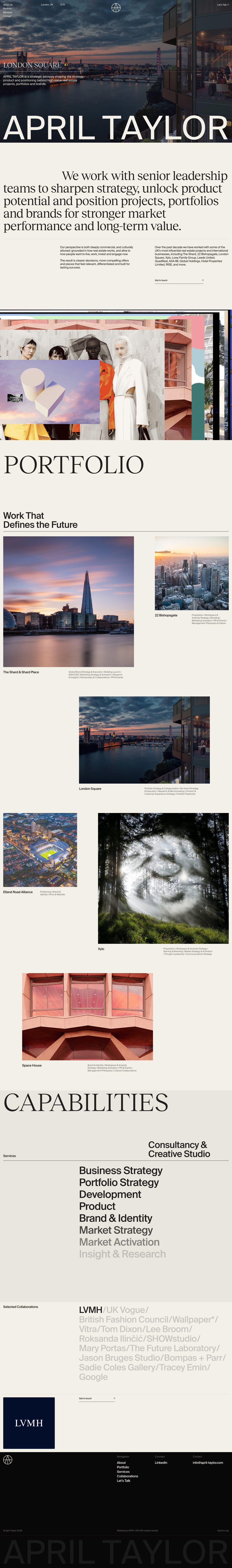 April Taylor Website Screenshot