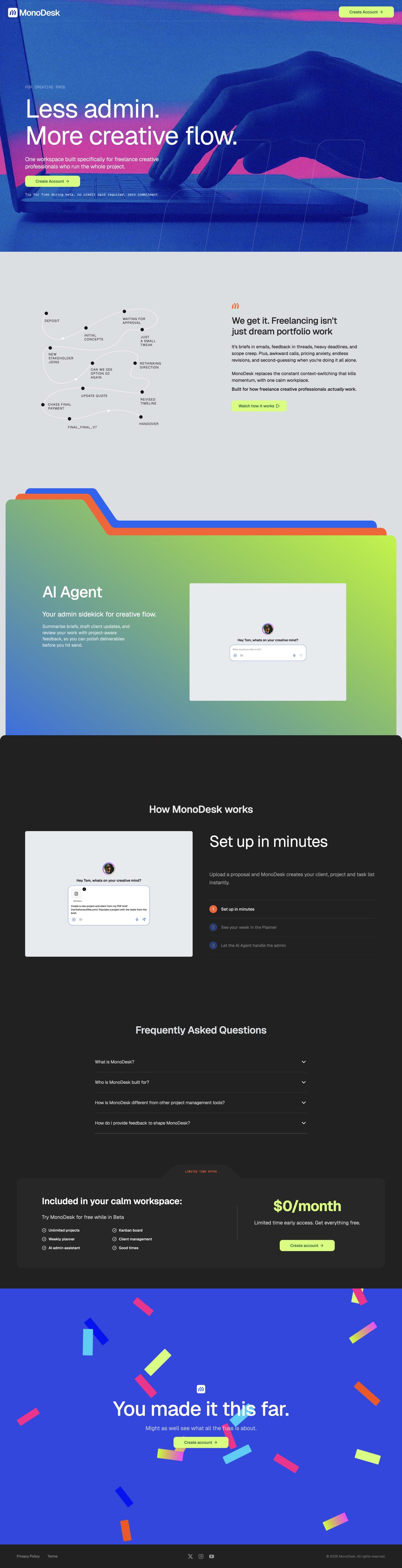MonoDesk Website Screenshot