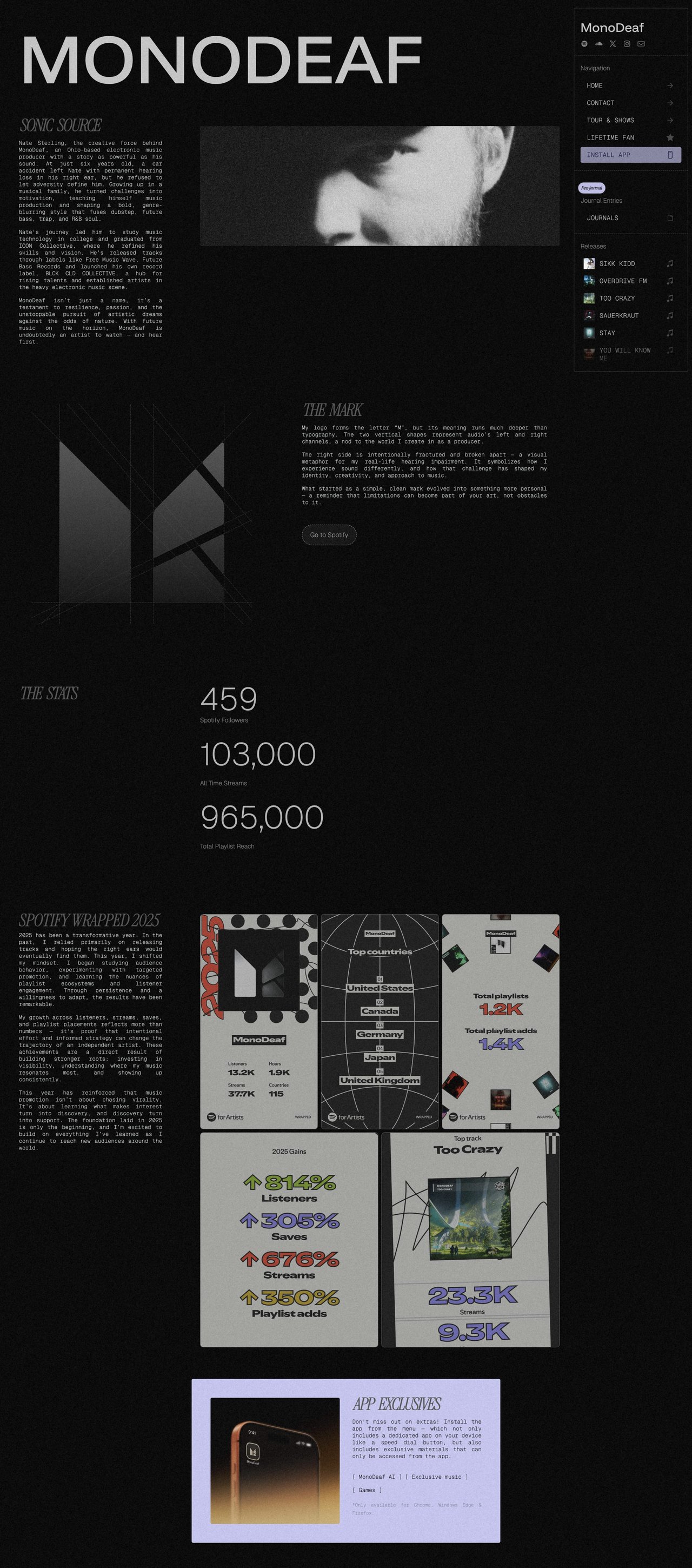 MonoDeaf Website Screenshot