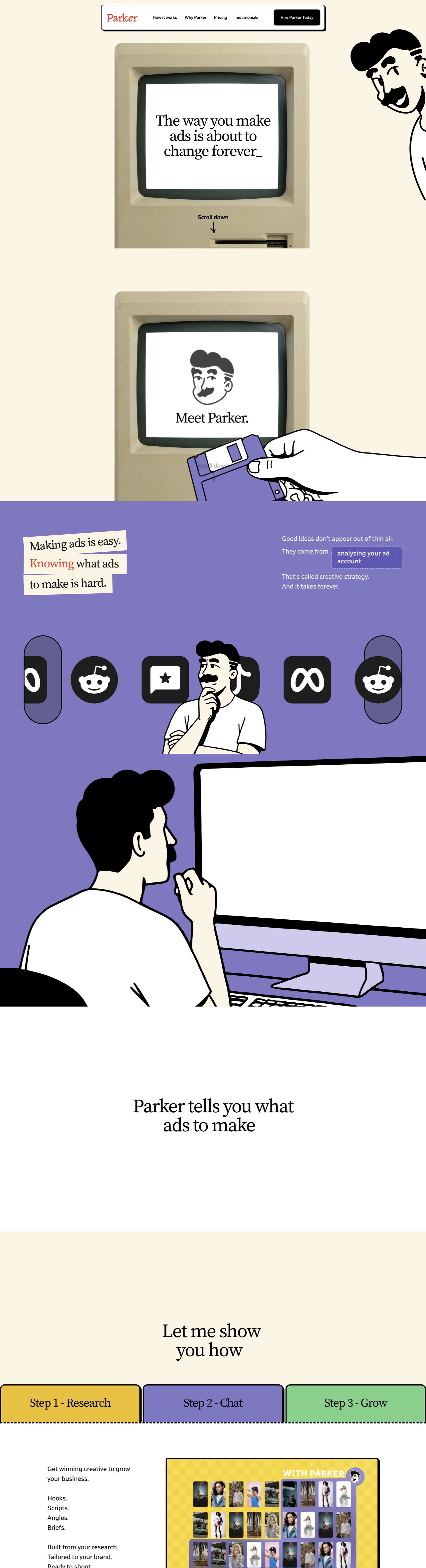 Parker Website Screenshot