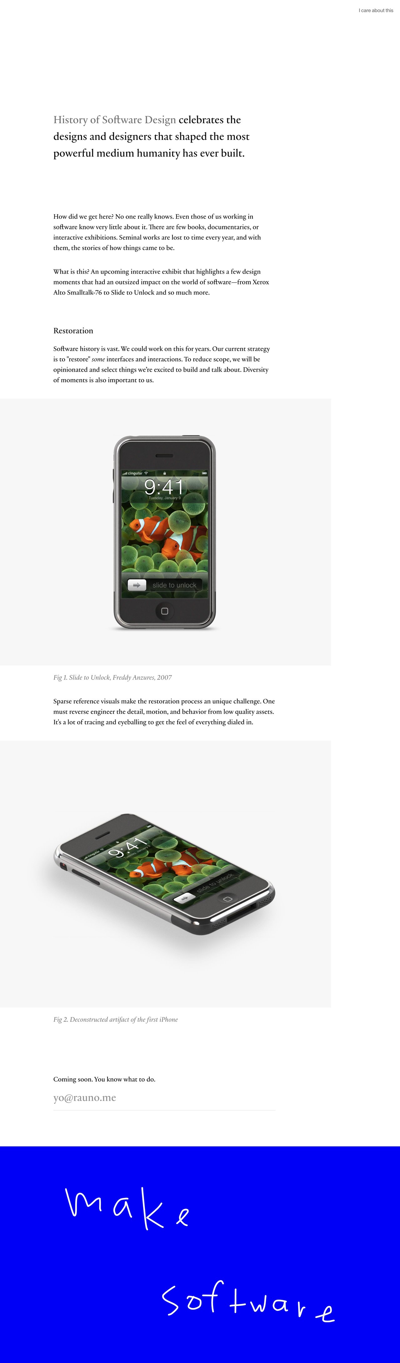History of Software Design Website Screenshot