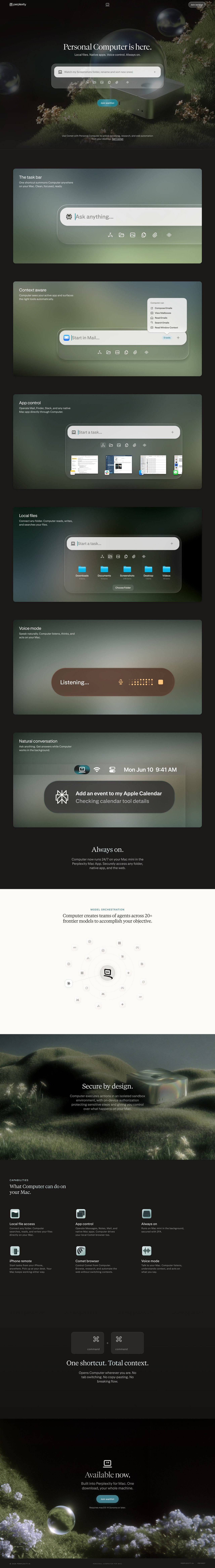 Personal Computer – Perplexity Website Screenshot