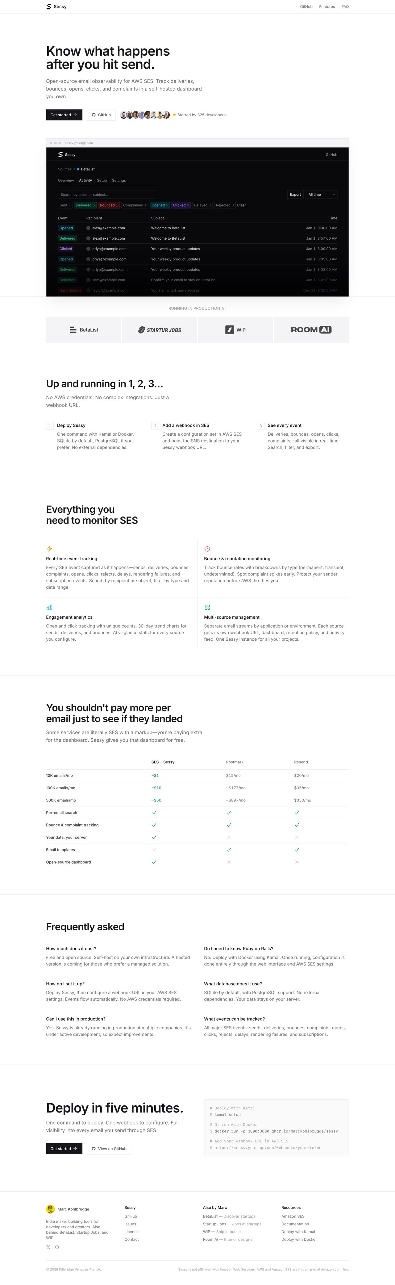 Sessy Website Screenshot