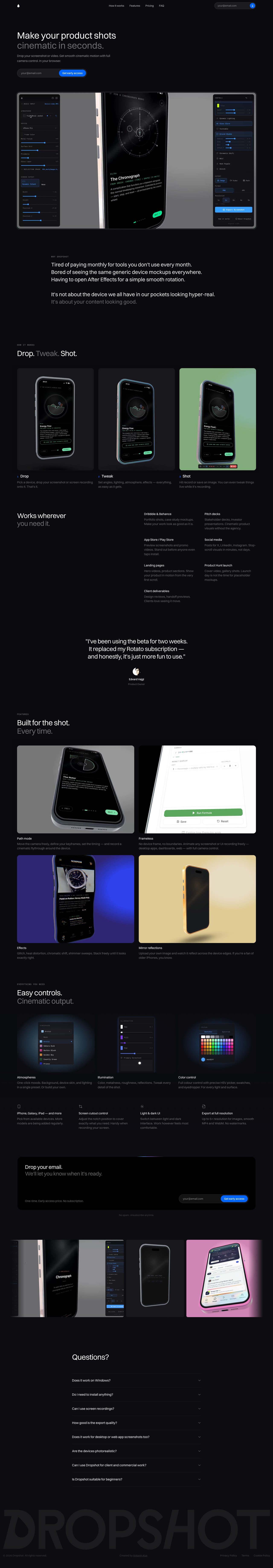 Dropshot Website Screenshot