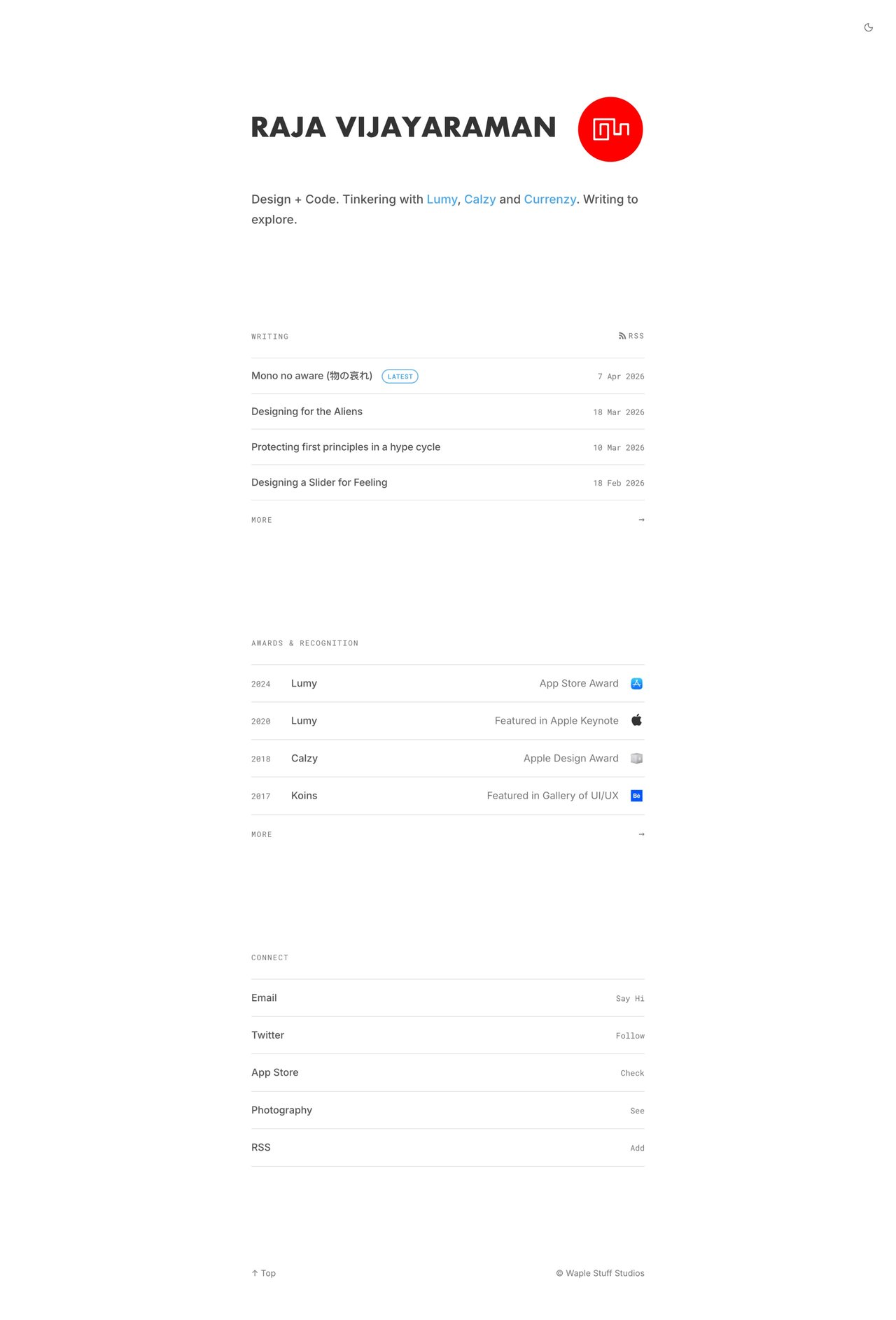 Raja Vijayaraman Website Screenshot