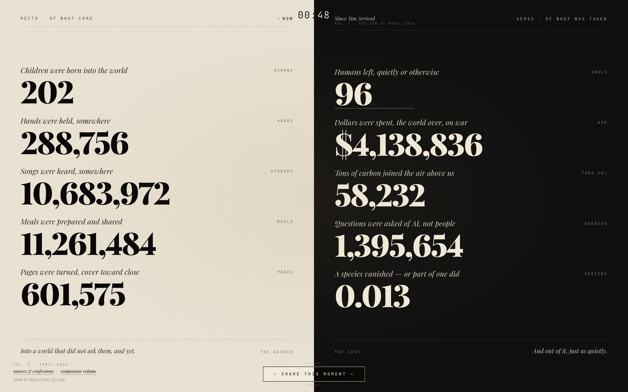 Since You Arrived Website Screenshot