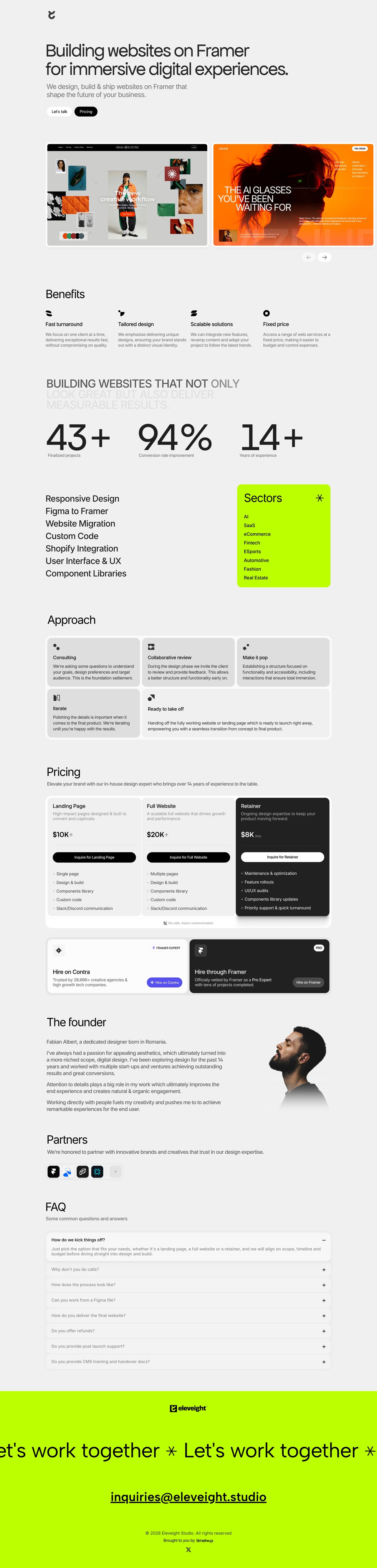 Eleveight Studio Website Screenshot