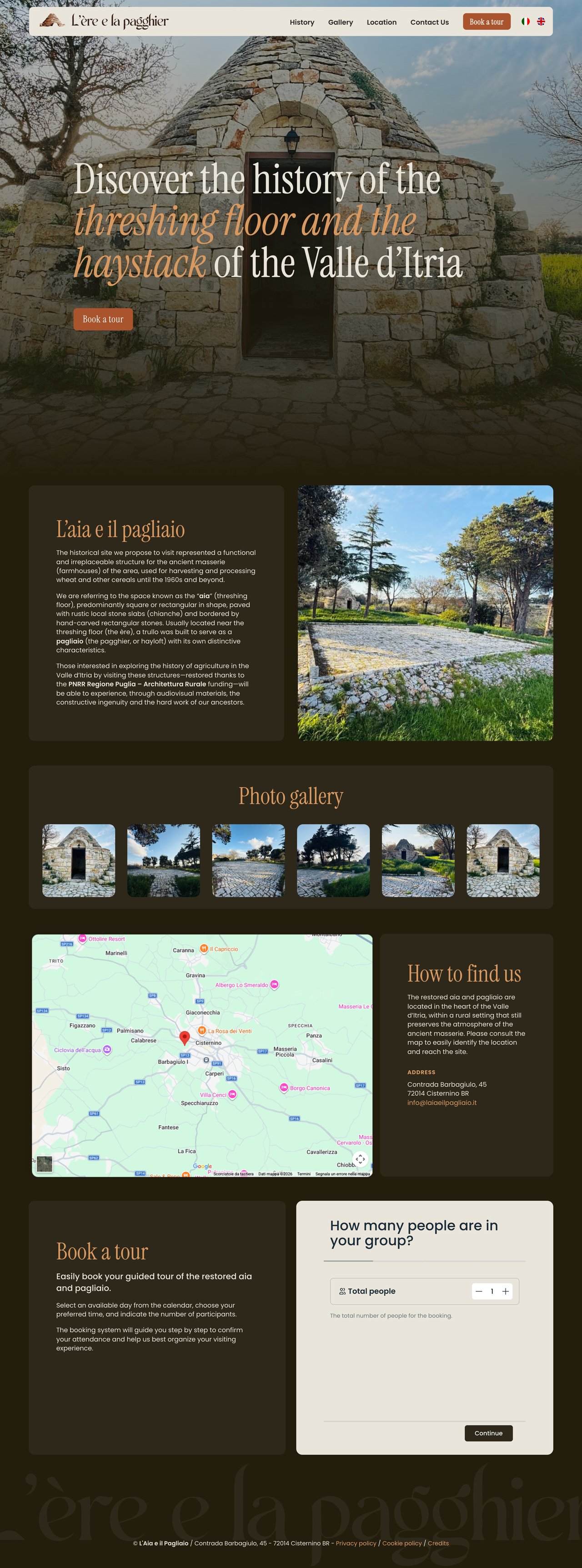 L'Aia e il Pagliaio Website Screenshot