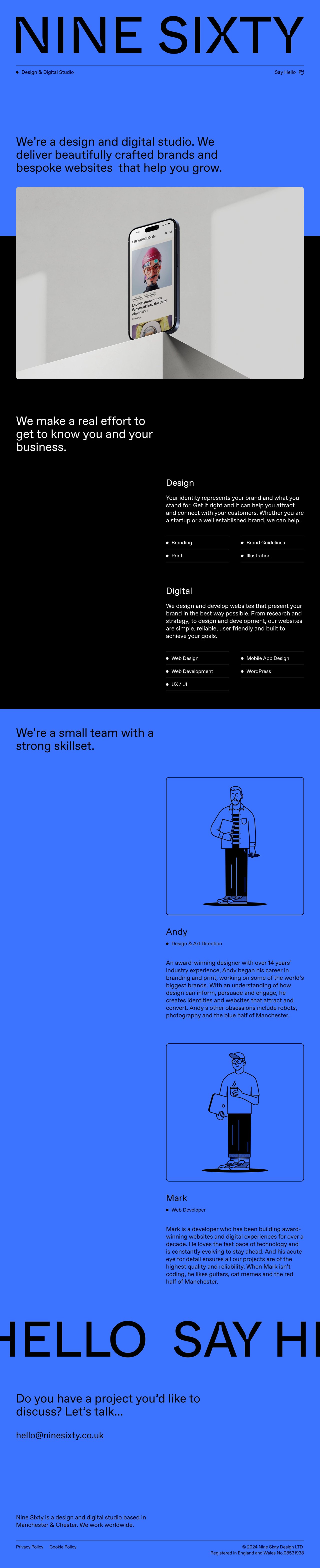 Nine Sixty Website Screenshot