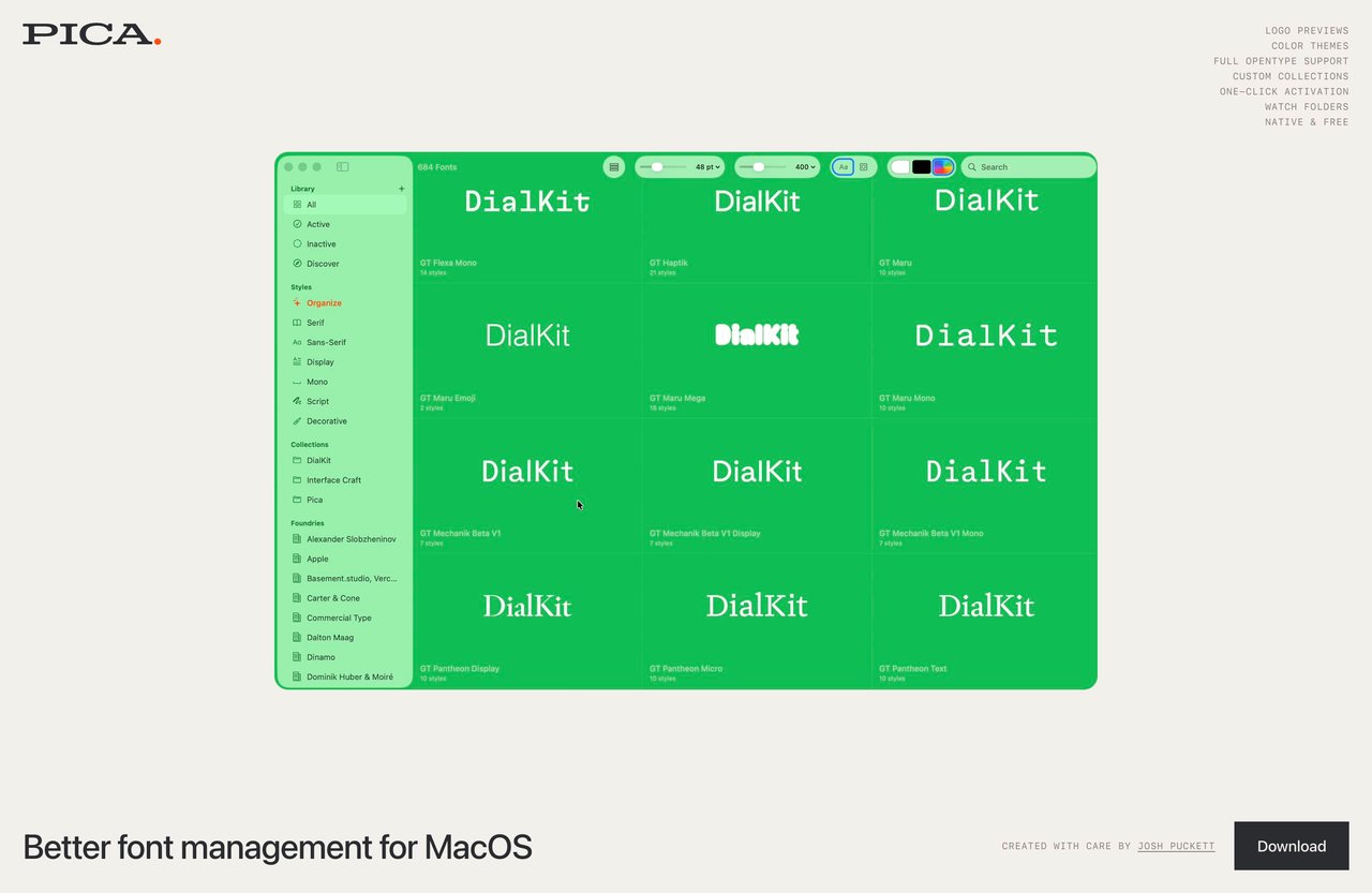 Pica Website Screenshot