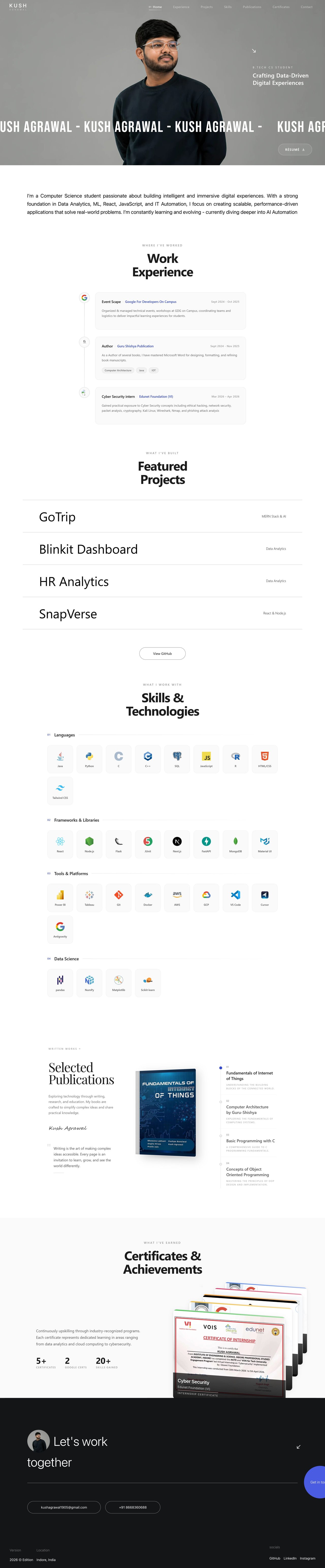 Kush Agrawal Website Screenshot