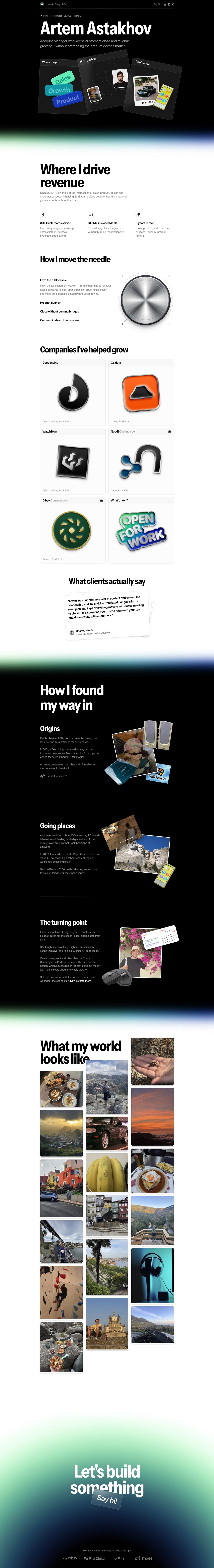 Artem Astakhov Website Screenshot