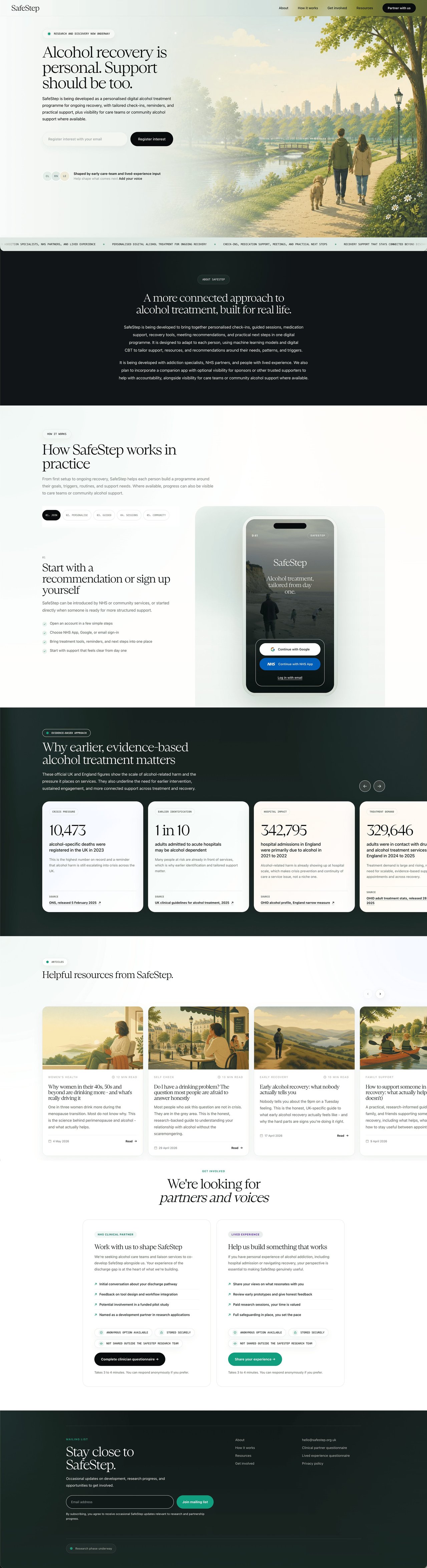 SafeStep Website Screenshot