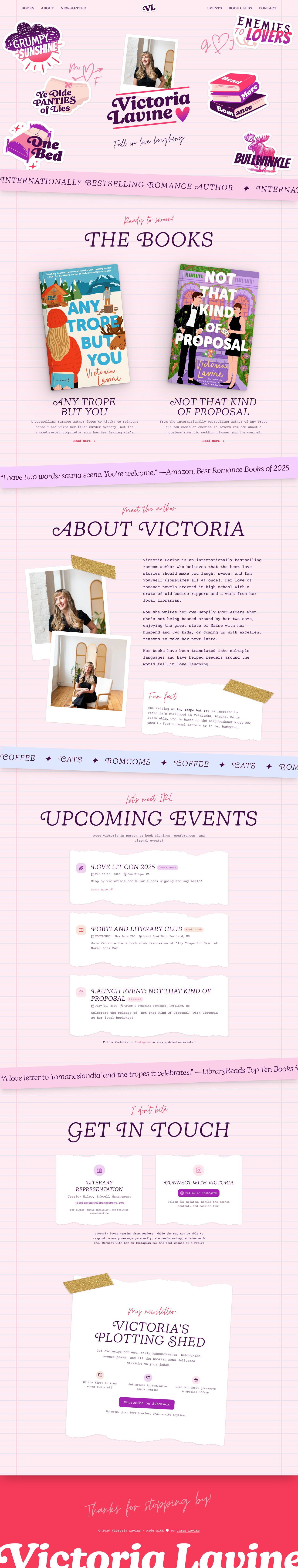 Victoria Lavine Website Screenshot