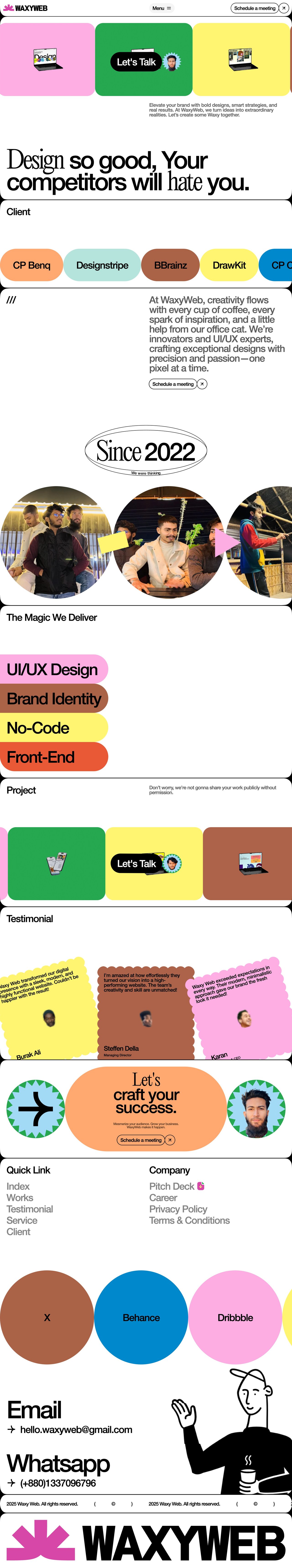 WaxyWeb Website Screenshot