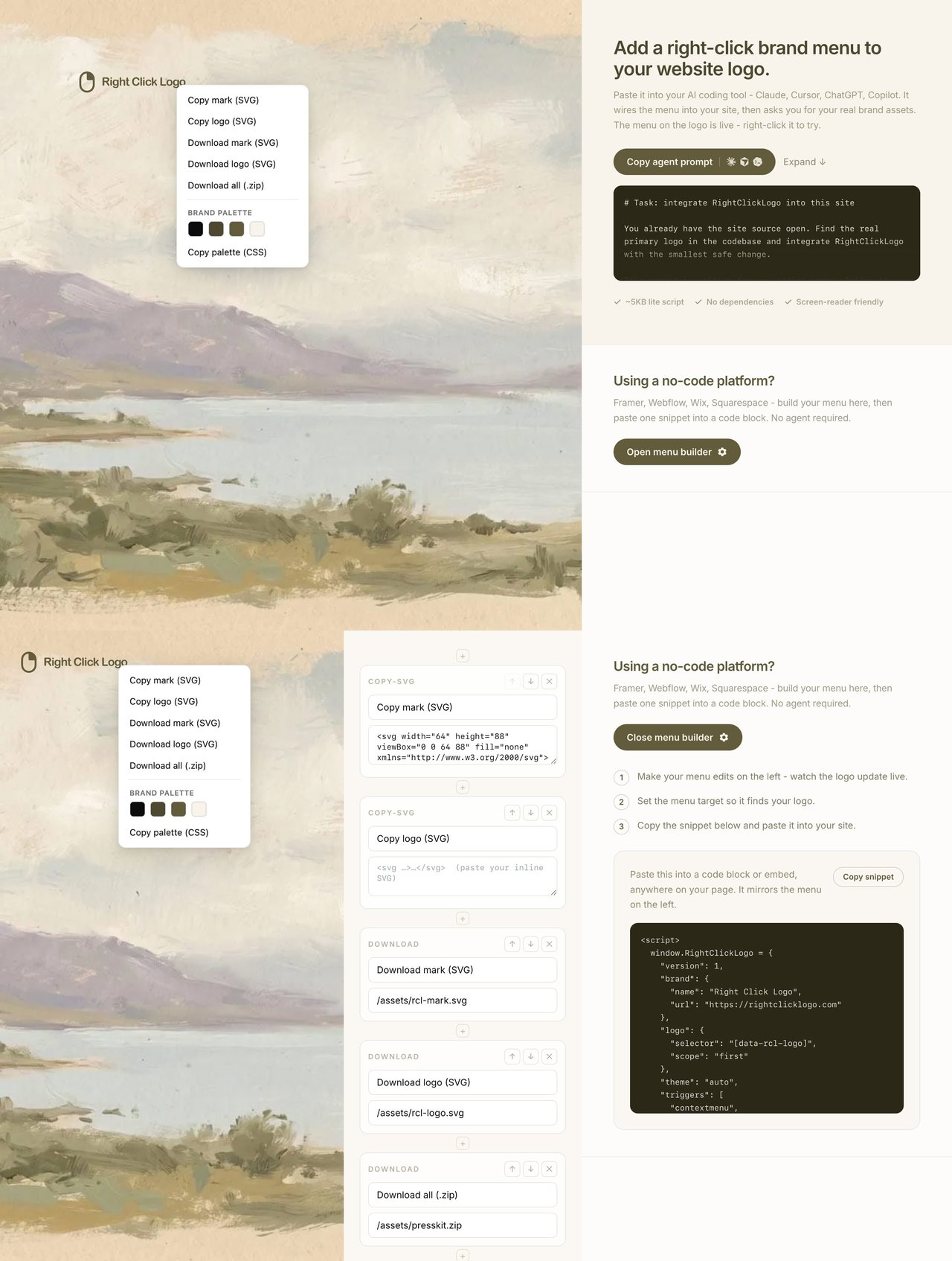 Right-Click Logo Website Screenshot