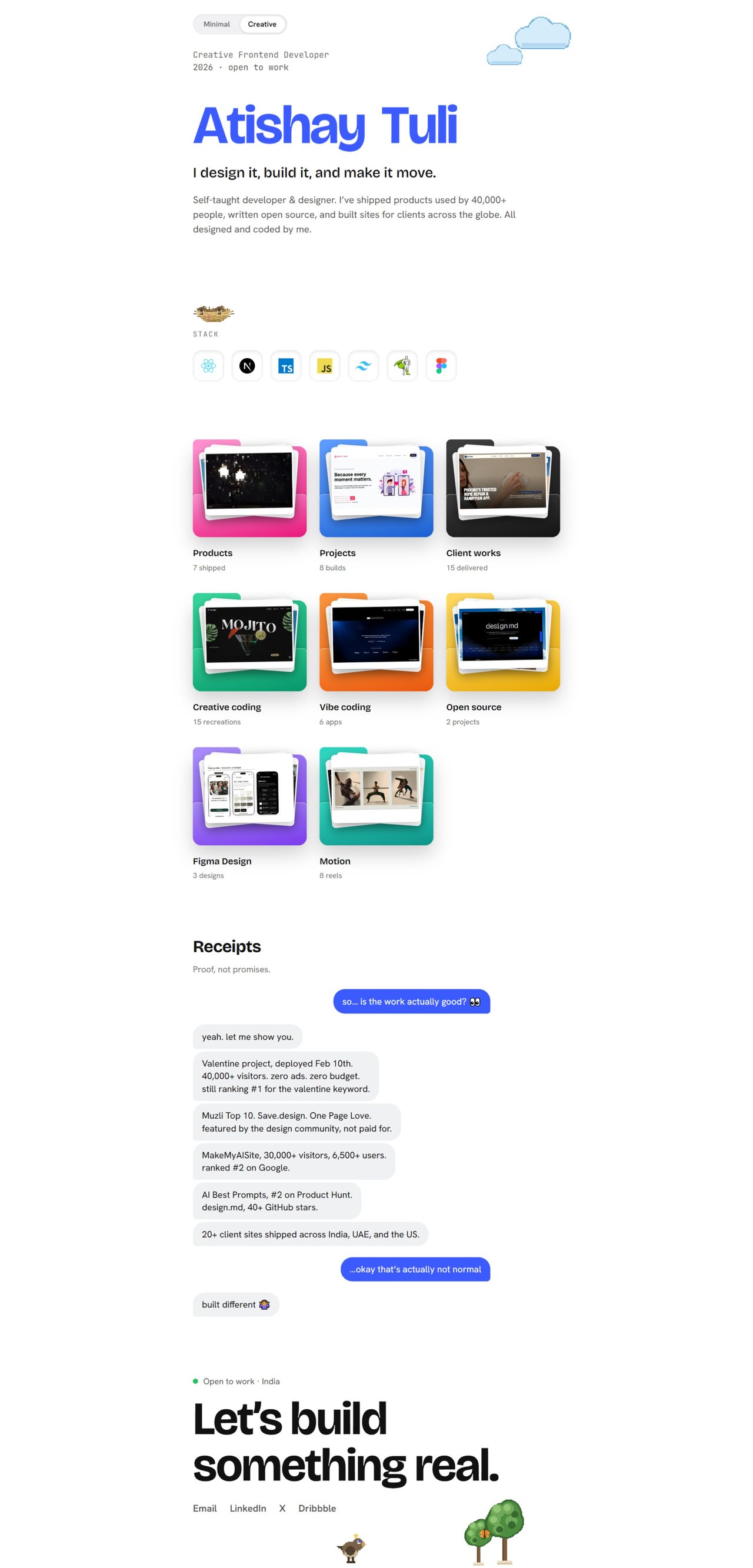 Atishay Tuli Website Screenshot