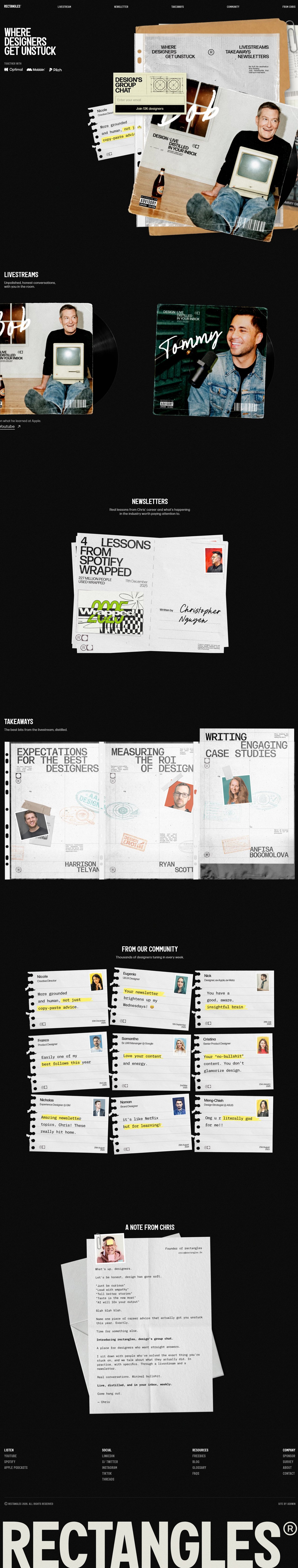 Rectangles.fm Website Screenshot