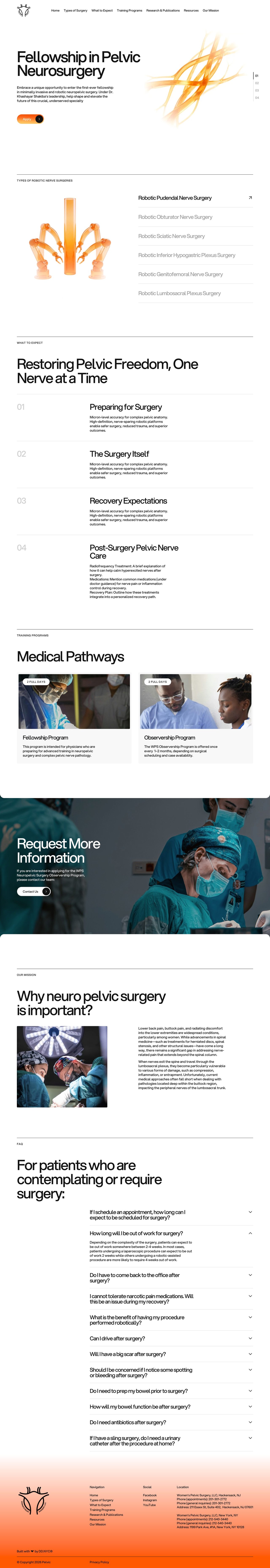 Neuropelvic Surgery Website Screenshot
