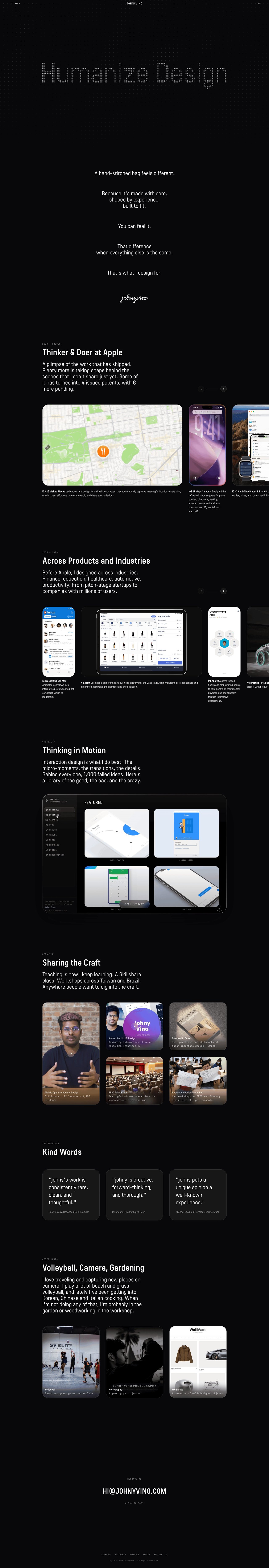 Johny Vino Website Screenshot