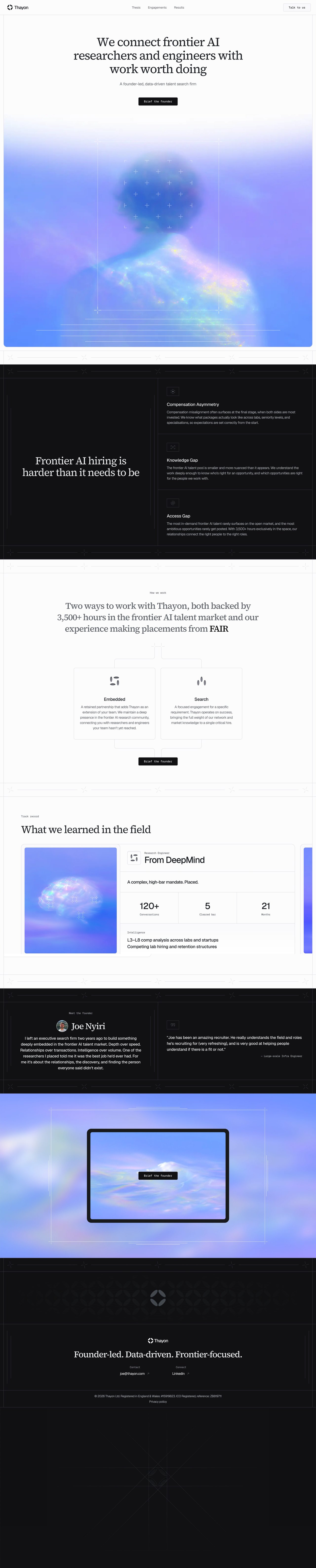 Thayon Website Screenshot