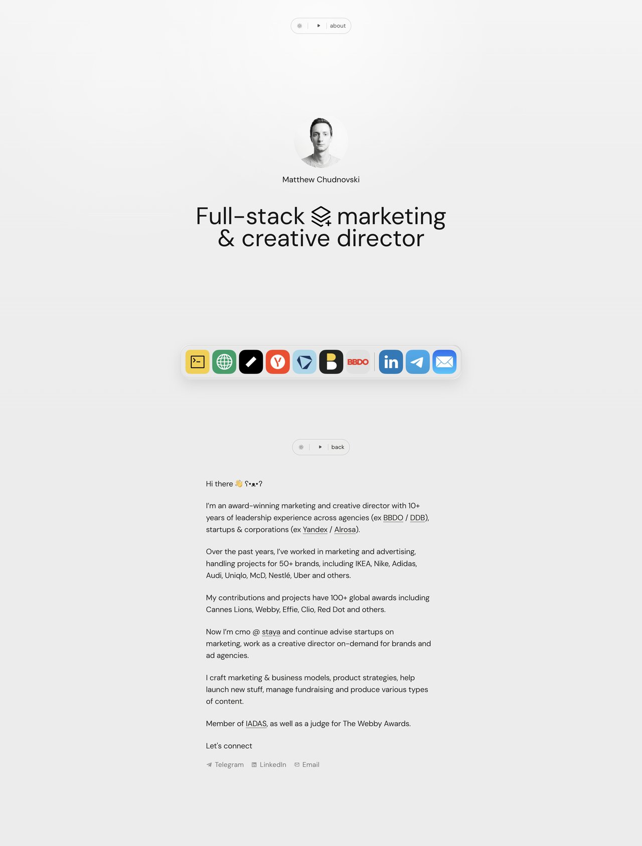 Matthew Chudnovski Website Screenshot