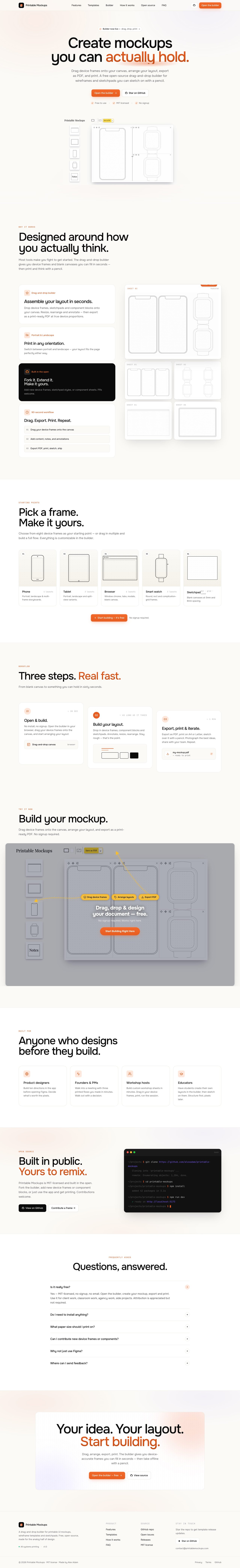 Printable Mockups Website Screenshot