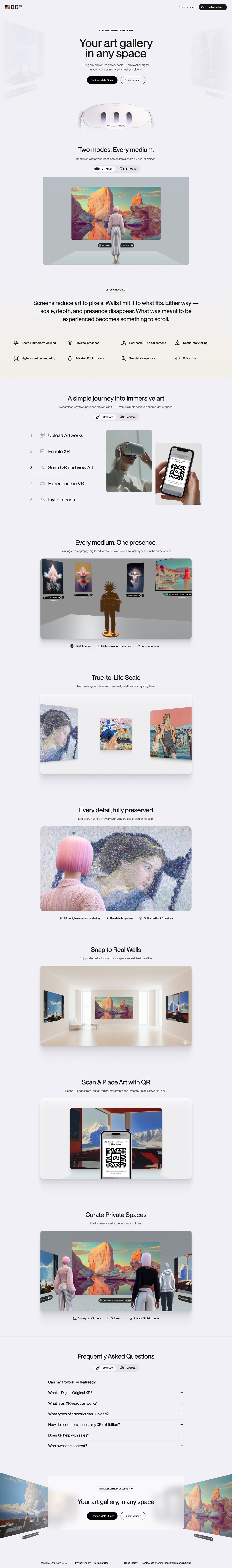 Digital Original XR Website Screenshot