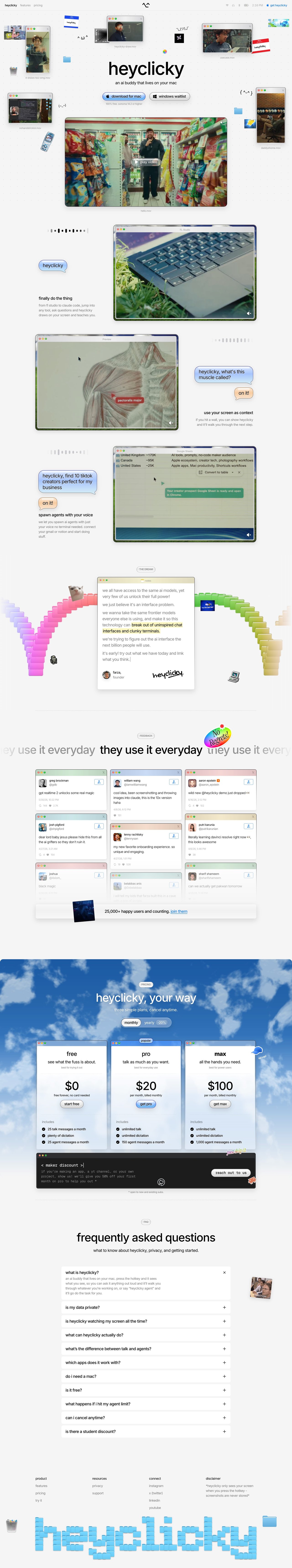heyclicky Website Screenshot
