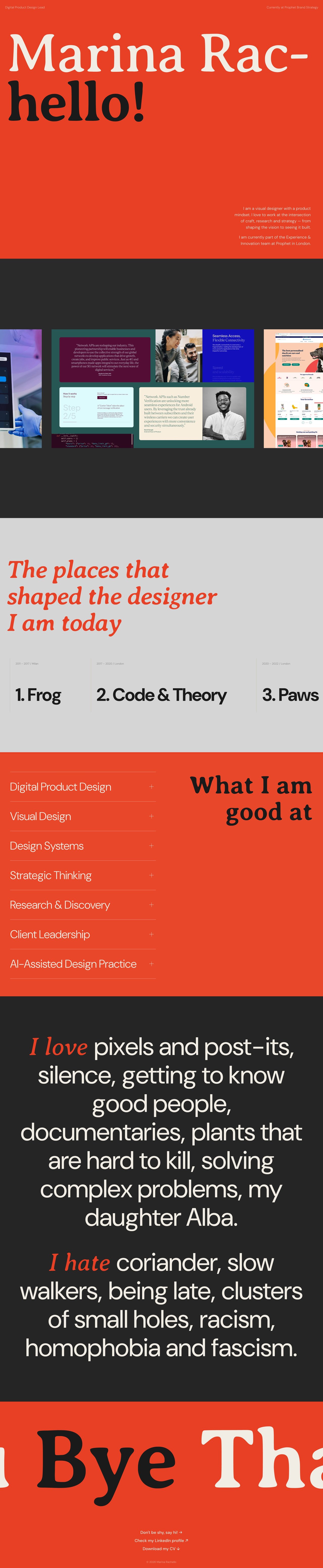 Marina Rachello Website Screenshot